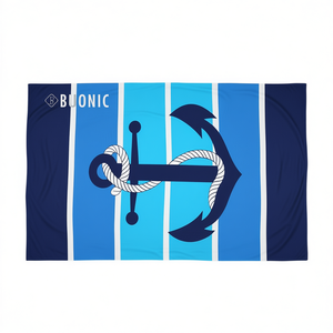 Asciugamano da spiaggia Buonic 70x150 cm con stampa ancora, ad asciugatura rapida, per uso in spiaggia - Product Image 1