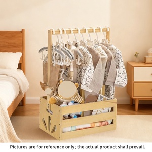 Caisse en bois pour baby shower, placard, nouveau-né, cadeau de bienvenue pour les nouveaux <span class=keywords><strong>parents</strong></span>, panier, boîte de rangement pour bébé, caisse en bois, boîte cadeau, caisse en bois - Product Image 2