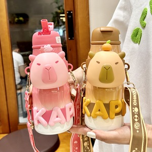 Capybara Adorable taza de agua de acero inoxidable 316 Taza portátil de alto valor Agua caliente con aislamiento térmico para estudiantes Amigable con los niños - Product Image 4