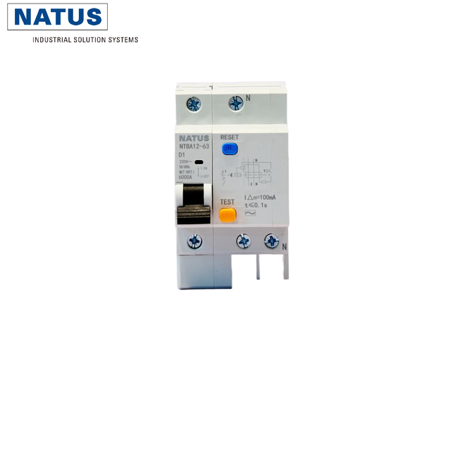 NATUS NTBA12-63 1P+N MCB Miniature Circuit Breaker 63A 6kA C Curve DIN Rail Mount IP20 Polyester Distribution Box Circuit