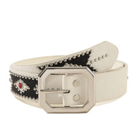 Nouvelle Arrivée 2025 – Ceinture en Alliage à Fermoir Ardillon, Ceinture de Taille Femme à Rivets et Paillettes, Longueur 105cm, Largeur 2-4cm, Style Coréen Décontracté, Vente Chaude