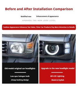Faros Delanteros HETOP para Pajero <span class=keywords><strong>1992</strong></span>-2001 V32, Modificación LED DRL Estilo <span class=keywords><strong>Defender</strong></span>, Enchufe y Listo para Usar, para Mitsubishi - Product Image 2