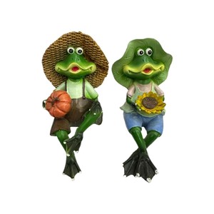 Figurines de couple de grenouilles en résine, décoration de jardin, décoration artistique extérieure, cadeau pour la maison - Product Image 5