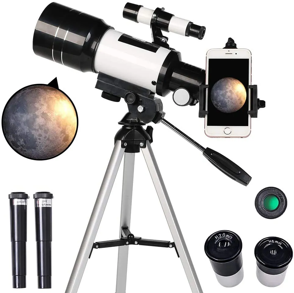 30070 yeni tasarım ucuz 70mm diyafram 300mm astronomik teleskop yıldızlı izlemek için