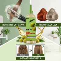 Minyak Rambut Alami Olive untuk Pengawetan Warna, Serum Pelindung Panas, dan Pelembut Rambut Kering Mengembang 3 in 1 Perawatan Rambut Salon
