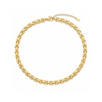 Collier chaîne en acier inoxydable plaqué or 18 carats PVD, étanche, tendance, pour femmes, vente en gros
