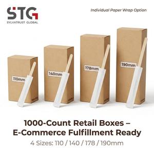 Agitadores de Café de Madera de Abedul Ecológicos al por Mayor, Paquete de 1000, Sin Astillas, Envueltos Individualmente, Compostables para Cafeterías Certificadas - Product Image 1