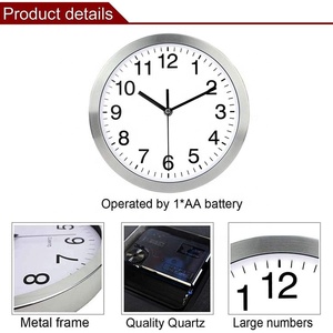 Modern 12 Inch Quartz Wall <strong>Clock</strong> Silent Hanging Decorative Home Bedroom Kitchen Office School Battery Operated Noiseless Ticking - Product Image 3