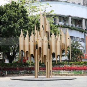 Escultura de Árbol Moderna Personalizada de Acero Inoxidable con Diseño Art Deco, Impermeable y Duradera para Uso en Exteriores - Product Image 2