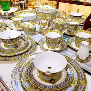 Luxus Geschirr Fine Bone China Abendessen Set Großhandel Abendessen Sets