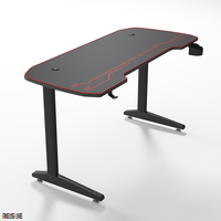 Nouveau design de bureau manuel réglable en hauteur PC ordinateur bureau Table de jeu bureau à domicile noir Gamer poste de travail bureau