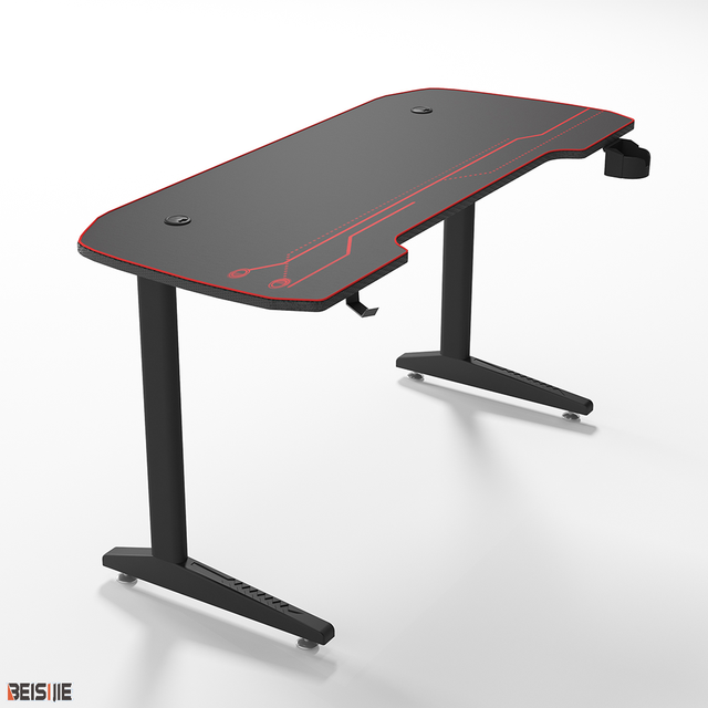 New Design Manual Height Adjustable Desk PC Computer Desk Gaming Table Home Office Black Gamer Workstation Desk