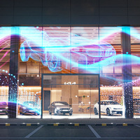 Pantalla LED Curva para Ventana, Panel Delgado para Publicidad en Escaparates, Película Transparente LED Digital para Exhibición en Ventanas