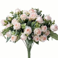 Fleurs artificielles en soie, petites roses fraîches, décoration de la maison, arrangement de vase, imperméables, bouquet pour la fête des mères, mariage