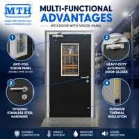 Porte de séparation isolée multifonctionnelle à simple battant MTH avec fenêtre d'observation, isolation thermique et phonique, taille personnalisée, pour entrepôt frigorifique