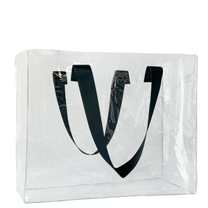 Eco Friendly Handbag clear Transparent Pvc <b>Bags</b> <b>Gift</b> and Promotional with Handle and Button - Product Image 1