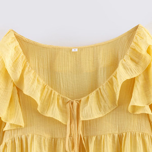 PB&ZA Blusas de Mujer Primavera 2026, Nueva Moda, Estilo Hoja de Loto con <span class=keywords><strong>Hombros</strong></span> <span class=keywords><strong>Descubiertos</strong></span>, Blusas Vintage de Manga Larga, Camisas Femeninas, Blusas Chic - Product Image 3