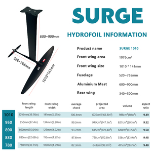 Conjunto Completo de Hydrofoil SURGE 1010, Sistema de Ala Delantera de Carbono con Mástil de Aluminio para Wing Foiling y Surf Foiling - Product Image 2