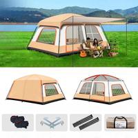Tente de glamping de luxe pour 2 à 12 personnes, grand espace, imperméable, protection UV, tente de camping familiale avec auvent