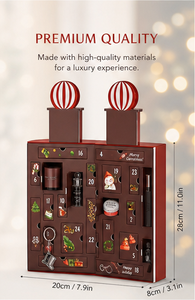 Custom Luxury Burgundy Advent <b>Calendar</b> Box 24 Days Double Door 3D Decor Empty OEM Beauty Fragrance Christmas Wholesale supplier - Product Image 3