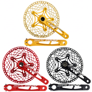 Juego de Bielas Bolany KL-90 de 170 mm, de Aleación de Aluminio Hueco, Doble Plato 130BCD, con Eje de Pedalier Cerámico, para Bicicleta Plegable, Licenciado - Product Image 1