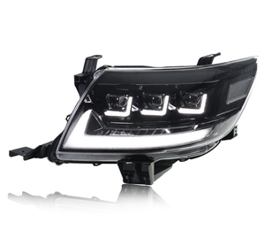 ไฟหน้า LED คู่ สำหรับ Toyota Hilux Vigo ปี 2012 2013 2014 2015 โคมดำ เลนส์ใส ชุดประกอบไฟหน้า อัพเกรด - Product Image 5