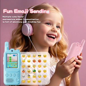 วอล์คกี้ทอล์คกี้ไร้สายสำหรับเด็ก พร้อมกล้องในตัว สติกเกอร์การ์ตูนน่ารัก กดเพื่อพูด ชาร์จแบบ Type C พกพาสะดวก ของเล่นสำหรับเล่นกลางแจ้ง - Product Image 3