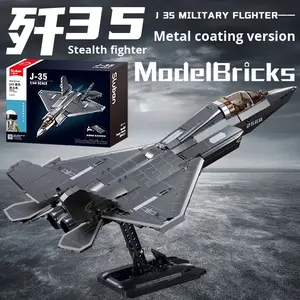 B1186-87 bricolage en plastique jouet combattant 35 Jet 20 <span class=keywords><strong>Su</strong></span>-<span class=keywords><strong>27</strong></span> <span class=keywords><strong>Su</strong></span>-57 hélicoptère modèle blocs de construction ensembles pour enfants combattant Jet modèle - Product Image 2