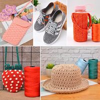 Fil creux fantaisie en PP de 3 mm, 240 g, pour crochet, corde lumineuse, fil glacé, cordon tressé pour crochet artisanal, chapeau d'été et coussin DIY