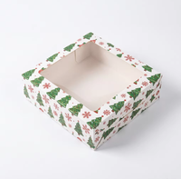 Boîte en papier de luxe exquise haut de gamme, imperméable, verte, écologique, avec impression personnalisée, pour biscuits de Noël, pâtisseries, cadeaux alimentaires, avec fenêtre