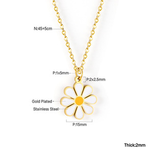 Collier pendentif Daisy Ason Jewelry, plaqué or, alliage de zinc, forme de fleur, pour femme, cadeau, bijoux tendance - Product Image 4