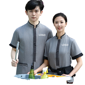 Alta calidad de moda de manga corta Spandex/poliéster monos Unisex transpirable logotipo personalizado Hotel limpieza uniformes Nene - Product Image 3