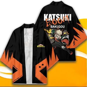 New Anime My Hero Academia Bakugou Katsuki costumi Cosplay Kimono adulto bambini mantello Cardigan giacca Haori pigiama accappatoio Top