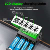 Chargeur intelligent USB Type-C multi-prises PUJIMAX pour batteries Li-Ion 1,5 V, chargeur de batterie USB pour pack de batteries au lithium AA AAA