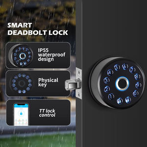 Serrure de porte d'entrée étanche à bouton physique, avec envoi de code, télécommande <span class=keywords><strong>électronique</strong></span>, verrouillage intelligent TTLock à empreinte digitale - Product Image 3