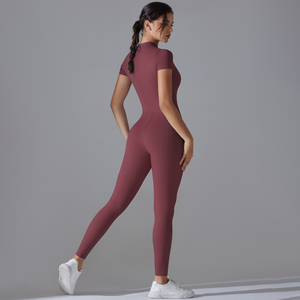 Set Fitness <span class=keywords><strong>palestra</strong></span> un pezzo di <span class=keywords><strong>abbigliamento</strong></span> Yoga traspirante cerniera anteriore tuta <span class=keywords><strong>da</strong></span> donna un pezzo - Product Image 5