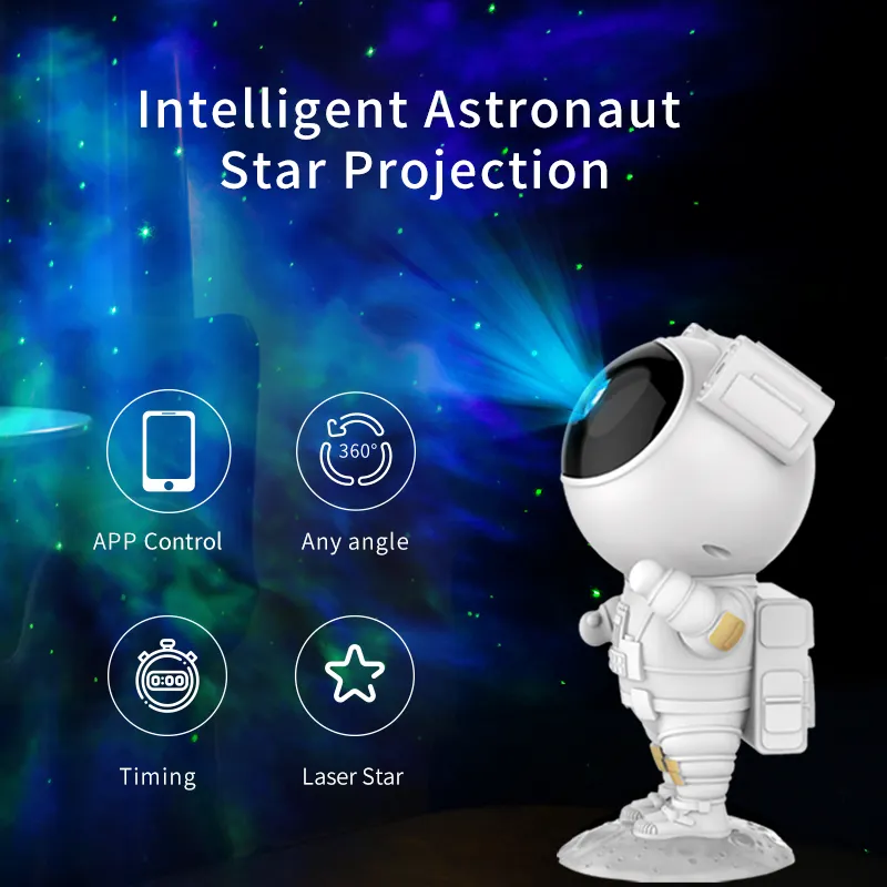 Versione App all'ingrosso proiettore astronauta luce stellata bianca proiettore Space Buddy Galaxy per regali novità con connessione WIFI