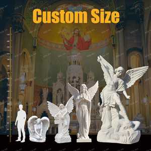 Statue de Saint Michel Archange en marbre grandeur nature, style religieux, pour l'extérieur, à vendre - Product Image 2