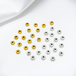 Alloy Round Loose Beads Gold Silver Plated Spacers For Bracelet Making Jewelry Findings - Product Image 1