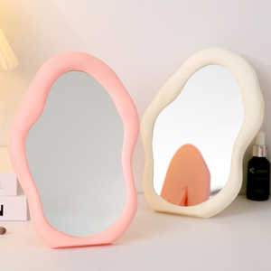 Chất Lượng Hàng Đầu Dễ Thương Màu Hồng Đứng Trên Bàn Nhỏ Trang Điểm Gương Vanity Trang Trí Nhỏ Gọn Trang Điểm Gương Cho Cô Gái - Product Image 2