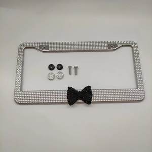 Cadre de plaque d'immatriculation standard américain, cadre de plaque d'immatriculation en acrylique orné de strass et de nœud papillon, cadres de plaque d'immatriculation personnalisés - Product Image 6