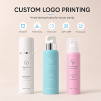 Flacon pompe sans air PP 150ml 200ml 250ml Couleurs personnalisées rose turquoise blanc pour lotion, crème solaire, gel capillaire OEM