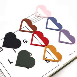 Stock Ready Eco-Friendly Modern Cute Student Corner Page Clip PU Leather Heart <b>Bookmarks</b> Mixed Colors Promotional Gift - Product Image 2