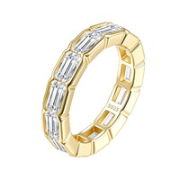 Bague de fiançailles en moissanite couleur D VVS1 pour femme, certifiée GRA, coupe émeraude, bague en moissanite en rangée, bijoux en argent sterling S925