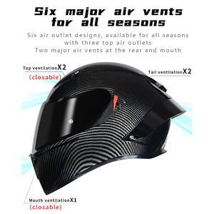 Casque intégral de moto populaire de haute qualité, homologué DOT, personnalisé, avec grande aile arrière et double visière, pour la course sur route - Product Image 5