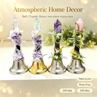 Cloche rituelle magique en cristal naturel, baguette de guérison en cristal, cloche d'autel en métal, cloche décorative pour sorcellerie et Wicca, cadeau spirituel