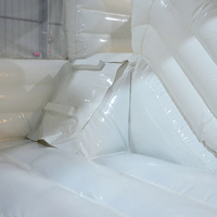 Château gonflable commercial blanc avec toboggan, pour usage humide et sec