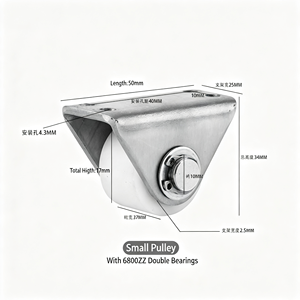 Rouleau de porte coulissante à gorge en V en acier inoxydable avec support, roulement double robuste, certifié CE, OEM disponible - Product Image 4