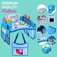Échantillon Gratuit Plateau de Voyage Pliable Portable en PVC pour Siège Auto Enfant, Plateau d'Activités Éducatif pour Tout-Petits, Capacité 30-40L