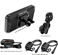 Caméra de tableau de bord pour moto 6,25 pouces, étanche IP67, enregistrement en boucle, Wifi, GPS, Carplay, TPMS, BSD, AHD 1080p
